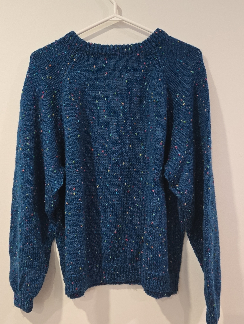 Vintage Handknit Blue Speckled Crewneck Sweater - Women's - Picture 5 of 6